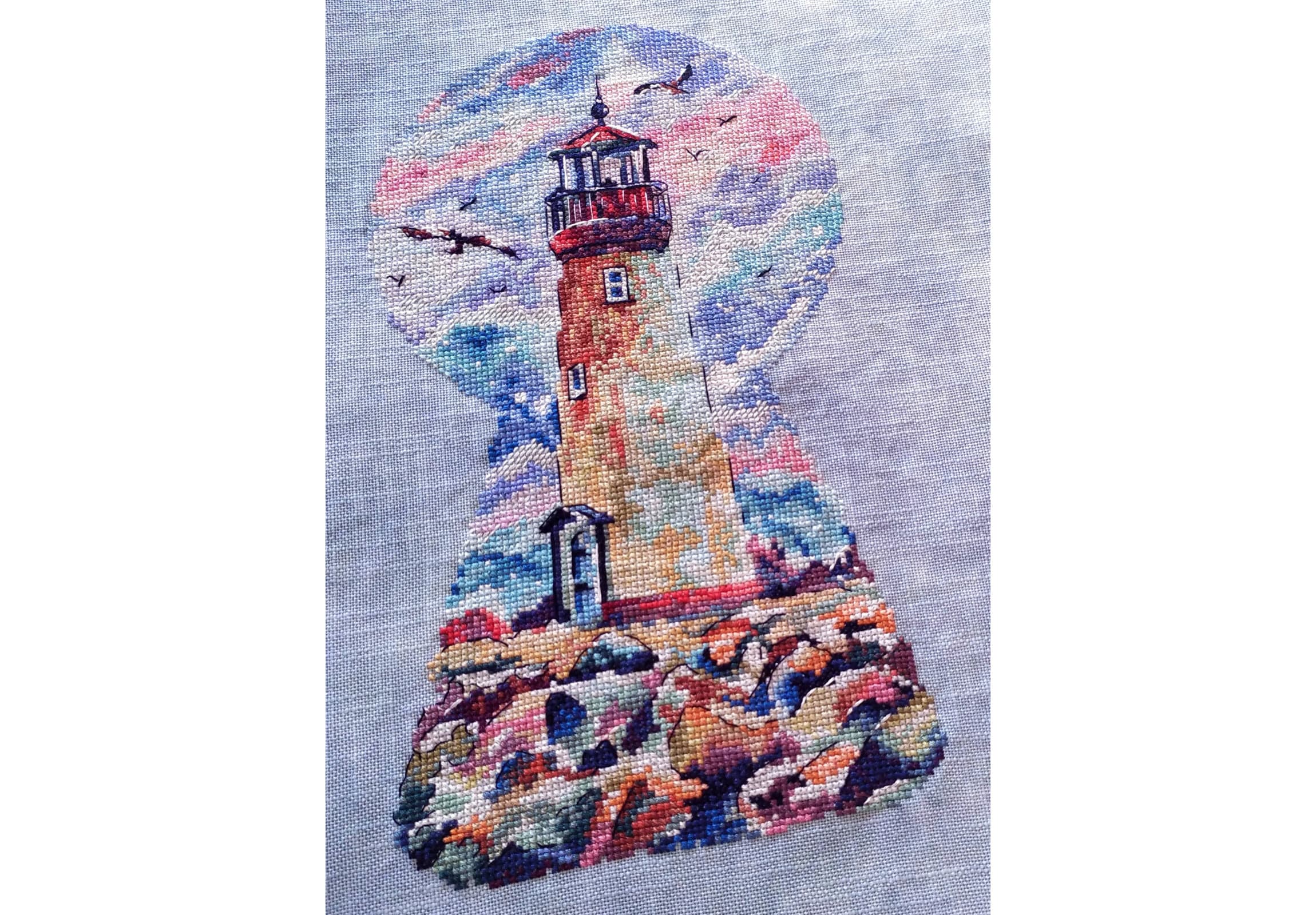 Lighthouse Cross Stitch Pattern PDF, Nautical Counted Cross Stitch ...