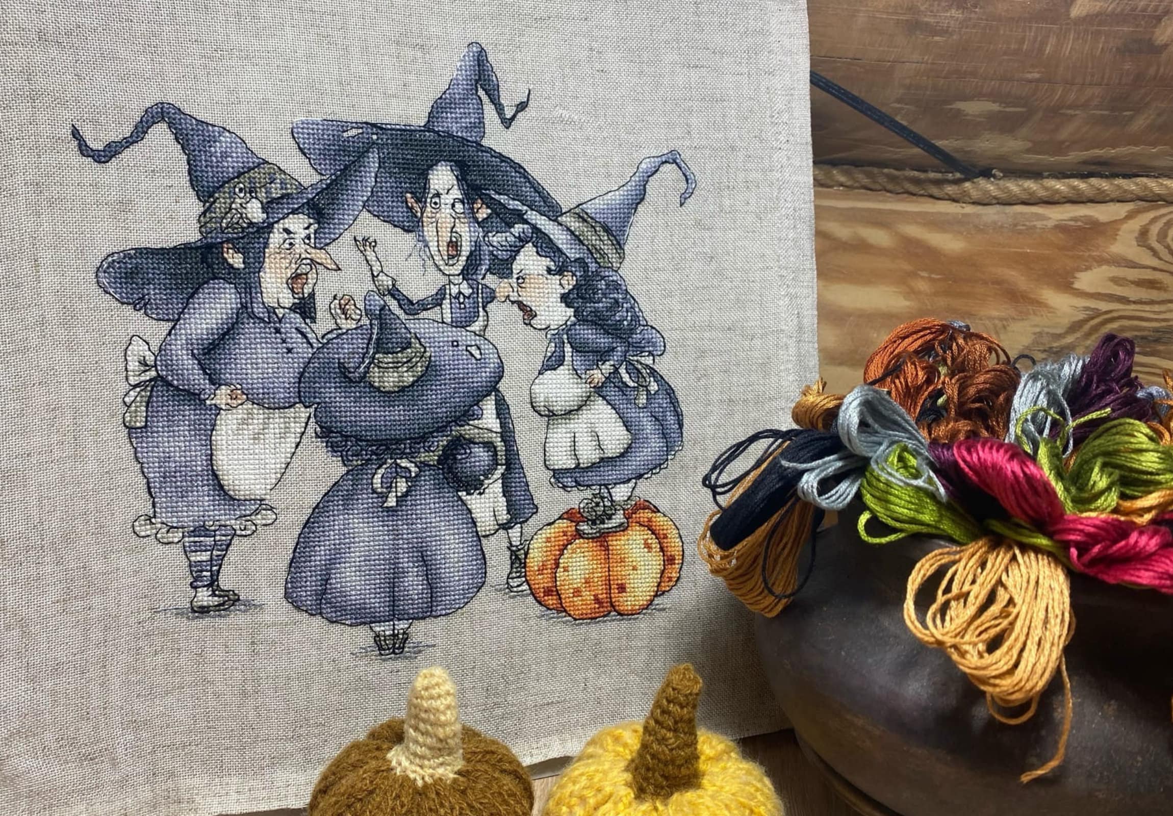 Silly Witch Pattern Witch сross Stitch Pattern PDF, Funny Halloween сross Stitch Chart ...