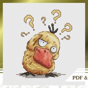 Subversive сross stitch pattern PDF for beginners, Funny сross stitch chart instant download, Duck cross stitch pattern