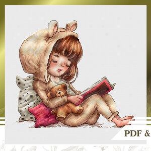 Babysteekpatroon PDF, Leuke kinderkamersteekkaart direct downloaden, Borduurpatroon voor meisje lezen