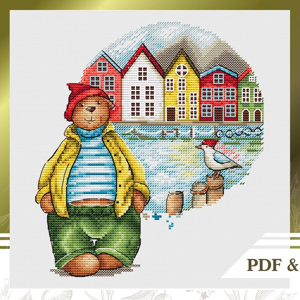 Travel cross stitch pattern PDF, Nederland cross stitch chart instant download, Modern embroidery pattern