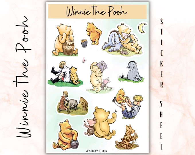 Classic Winnie the Pooh Stickers, Winnie the Pooh, Sticker Sheet