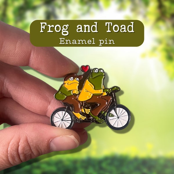 Frog and Toad pin, Frog and Toad enamel pin, Frog and Toad are friends, Frog and Toad merch