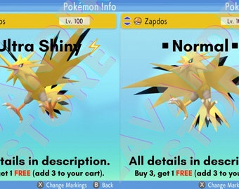 Shiny Zapdos Etsy Sweden