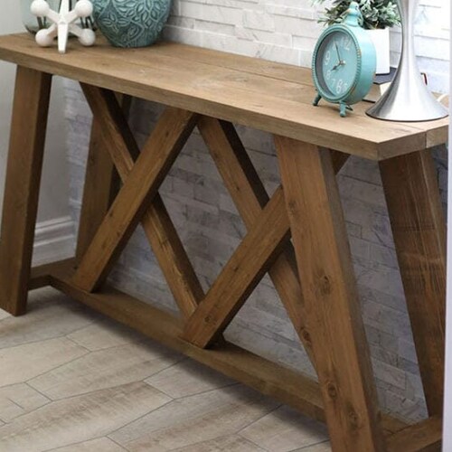Farmhouse Console Table Plans DIY Set Wooden Table Plan Etsy