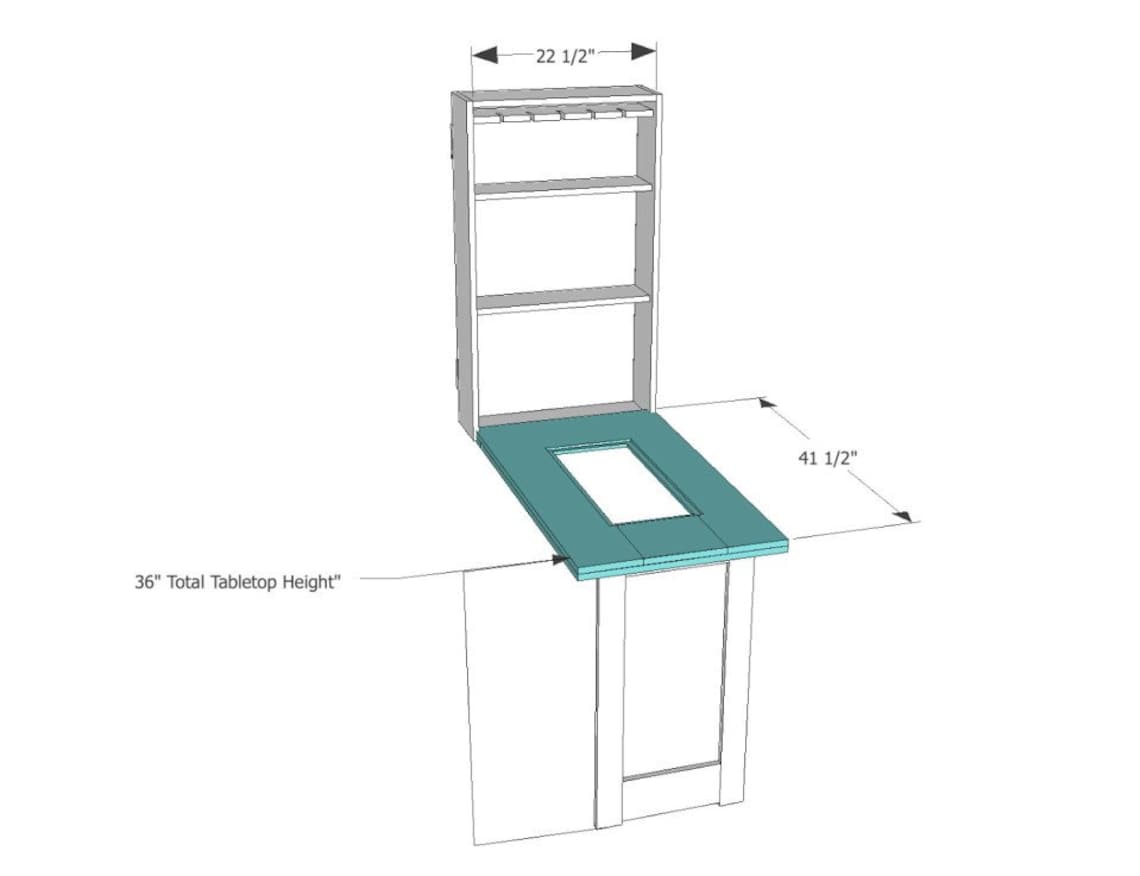 DIY Murphy Bar Portable Dining Table Plan Portable Murphy Etsy Canada
