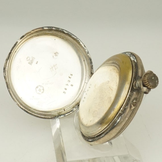 RARE! Solid Silver Pocket Watch Antique Men's Lad… - image 6