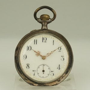 RARE! Solid Silver Pocket Watch Antique Men&#39;s Ladies no fusee duplex chronometer wristwatch repeater chronograph RAR