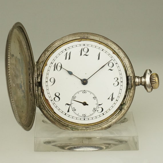 RARE! Solid Silver Pocket Watch Antique Men's Lad… - image 10