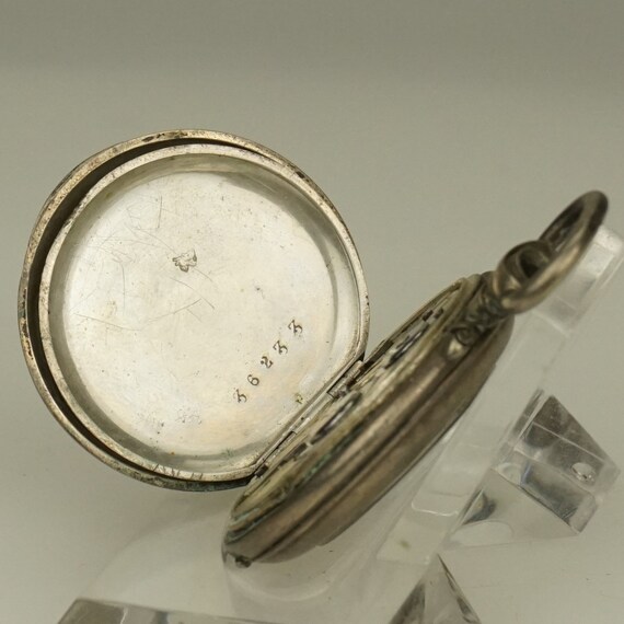 RARE! Solid Silver Pocket Watch Antique Men's Lad… - image 8