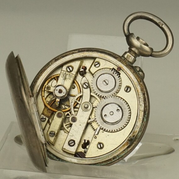 RARE! Solid Silver Pocket Watch Antique Men's Lad… - image 9