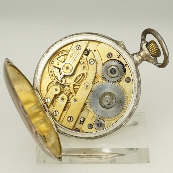 RARE! Solid Silver Pocket Watch Antique Men's Lad… - image 9