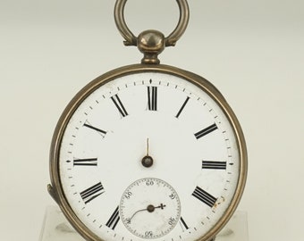 SELTEN! Massiv Silber Taschenuhr Antik Herren Damen ohne Schnürung duplex Chronometer Armbanduhr Repetier-Chronograph RAR