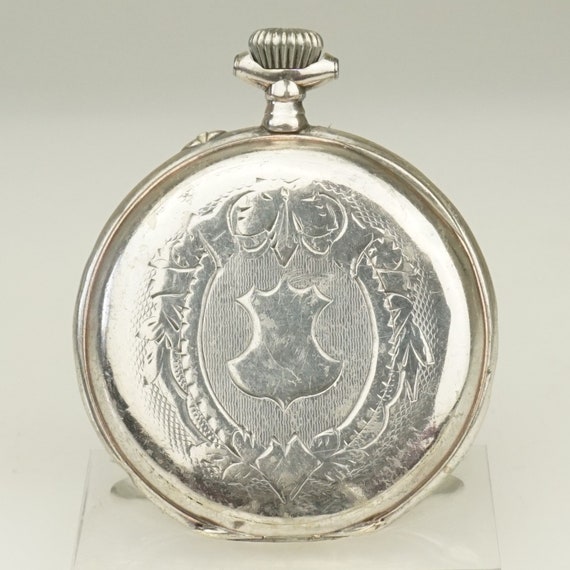 RARE! Solid Silver Pocket Watch Antique Men's Lad… - image 3