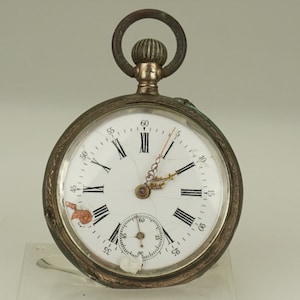 RARE! Solid Silver Pocket Watch Antique Men&#39;s Ladies no fusee duplex chronometer wristwatch repeater chronograph RAR