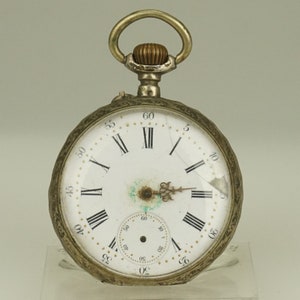 RARE! Solid Silver Pocket Watch Antique Men&#39;s no fusee duplex chronometer wristwatch repeater chronograph RAR