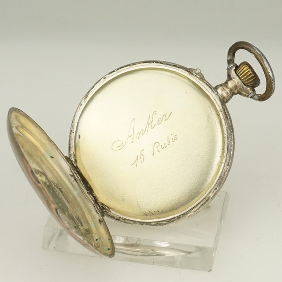 RARE! Solid Silver Pocket Watch Antique Men's Lad… - image 7