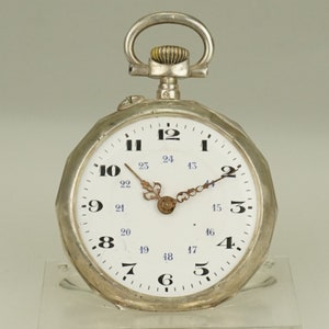 RARE! Solid Silver Pocket Watch Antique Men&#39;s no fusee duplex chronometer wristwatch repeater chronograph RAR