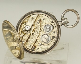 ZELDZAAM! Massief zilveren zakhorloge antieke heren dames geen fusee duplex chronometer polshorloge repeater chronograaf RAR