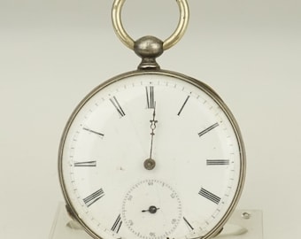 Rare Solid Silver Antique Pocket Watch - Damaged Movement