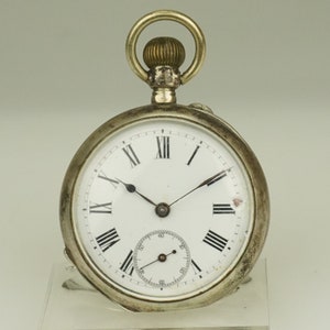 RARE! Solid Silver Pocket Watch Antique Men&#39;s Ladies no fusee duplex chronometer wristwatch repeater chronograph RAR