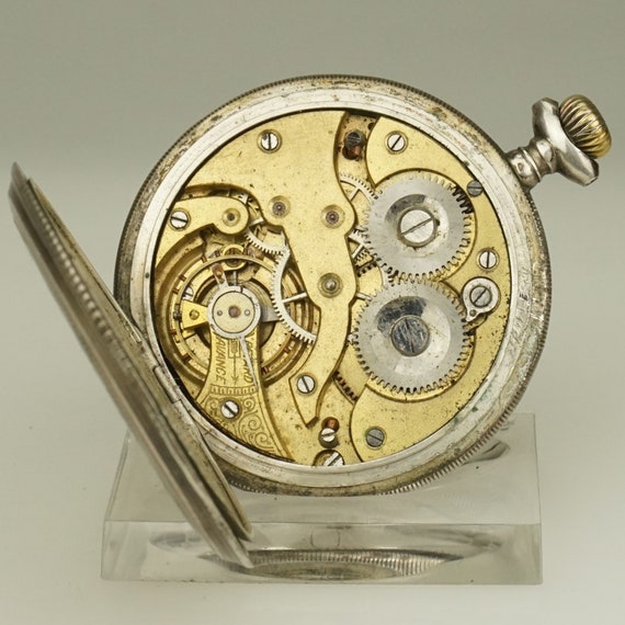 RARE! Solid Silver Pocket Watch Antique Men's Lad… - image 9