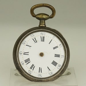 RARE! Solid Silver Pocket Watch Antique Men&#39;s Ladies no fusee duplex chronometer wristwatch repeater chronograph RAR