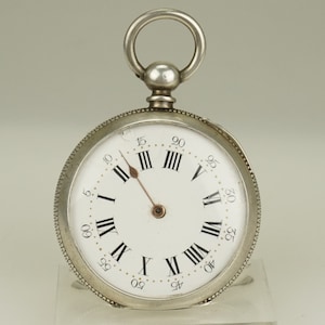 RARE! Solid Silver Pocket Watch Antique Men&#39;s no fusee duplex chronometer wristwatch repeater chronograph RAR