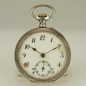 RARE! Solid Silver Pocket Watch Antique Men&#39;s Ladies no fusee duplex chronometer wristwatch repeater chronograph RAR