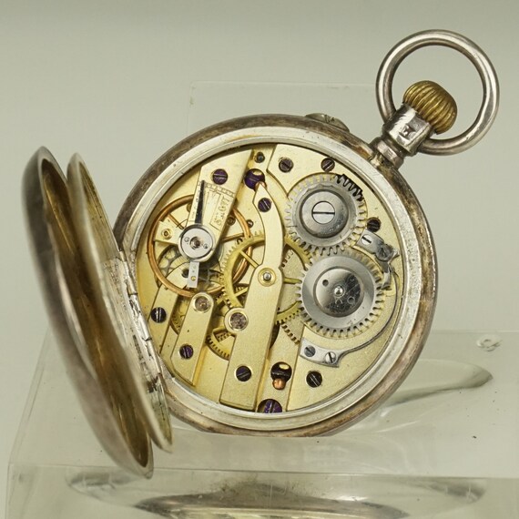 RARE! Solid Silver Pocket Watch Antique Men's Lad… - image 3