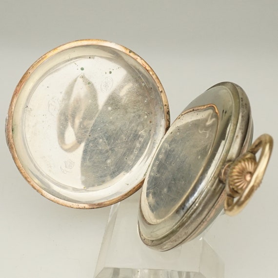 RARE! Solid Silver Pocket Watch Antique Men's Lad… - image 6