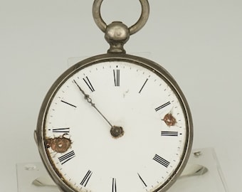 Rare Solid Silver Antique Pocket Watch