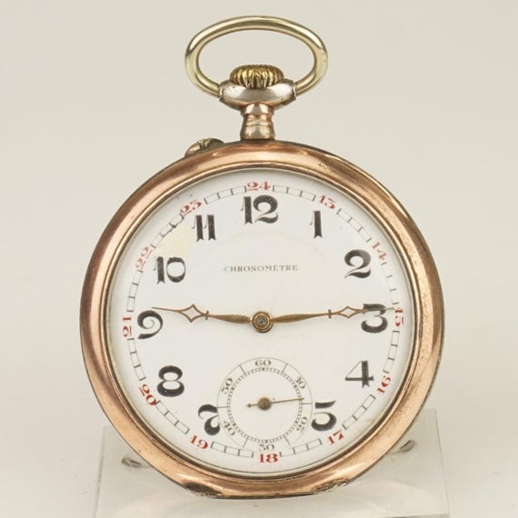 WORKING! Solid Silver Pocket Watch Antique Men's … - image 1
