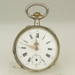 RARE! Solid Silver Pocket Watch Antique Men&#39;s Ladies no fusee duplex chronometer wristwatch repeater chronograph RAR