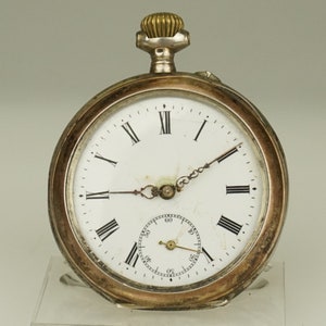 RARE! Solid Silver Pocket Watch Antique Men&#39;s Ladies no fusee duplex chronometer wristwatch repeater chronograph RAR