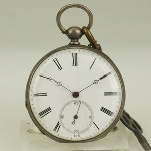 RARE! Solid Silver Pocket Watch Antique Men&#39;s no fusee duplex chronometer wristwatch repeater chronograph RAR