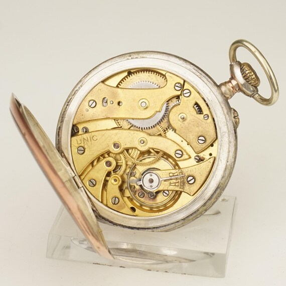 WORKING! Solid Silver Pocket Watch Antique Men's … - image 8
