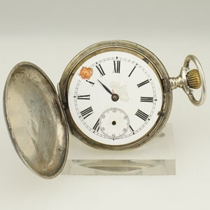RARE! Niello Solid Silver Pocket Watch Antique Men&#39;s Ladies no fusee duplex chronometer wristwatch repeater chronograph RAR