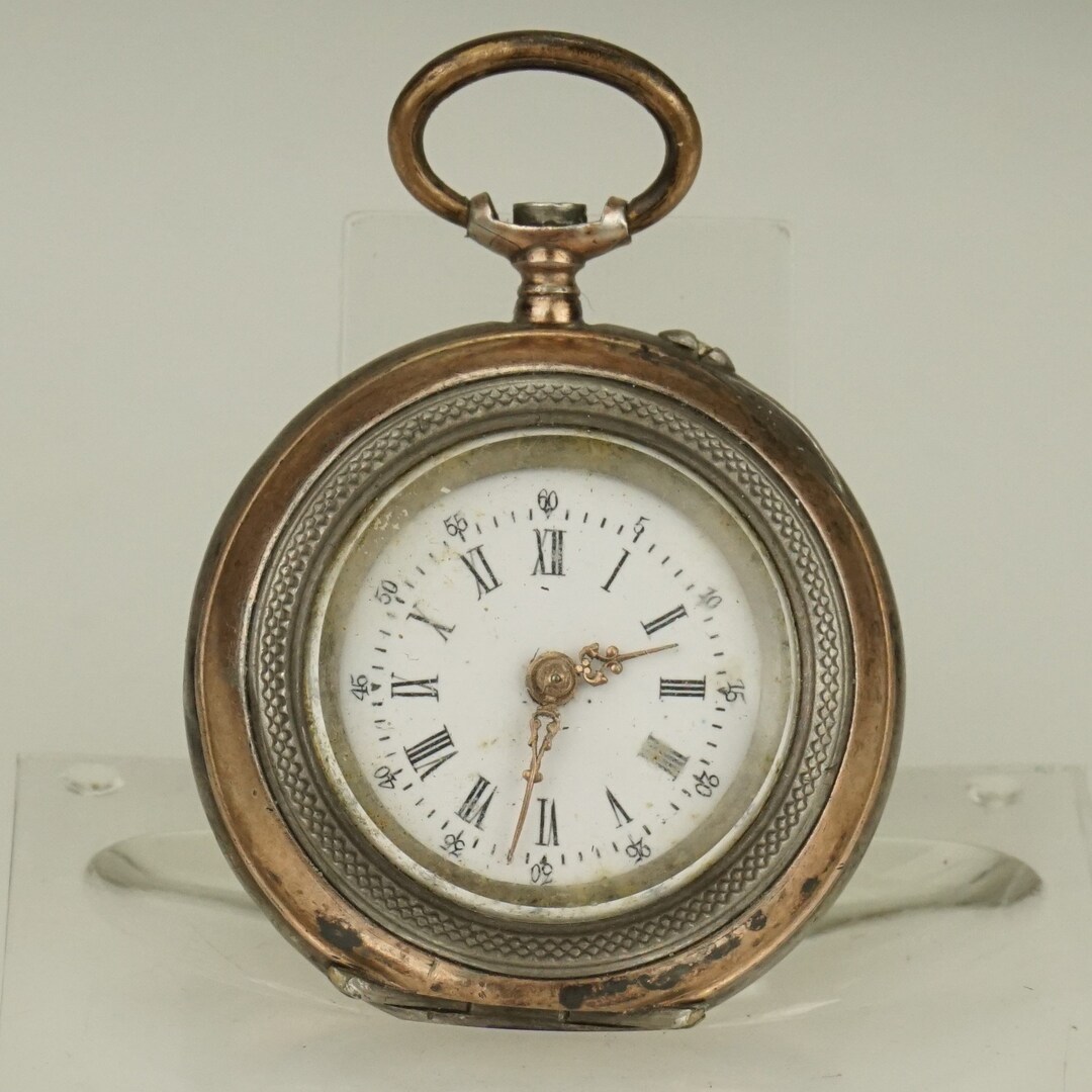 RARE Solid Silver Pocket Watch Antique Men's Ladies No Fusee Duplex ...