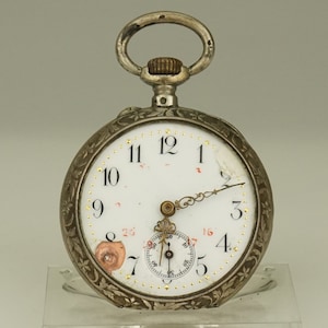 RARE! Solid Silver Pocket Watch Antique Men&#39;s Ladies no fusee duplex chronometer wristwatch repeater chronograph RAR