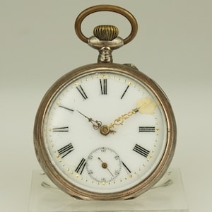 RARE! Solid Silver Pocket Watch Antique Men&#39;s no fusee duplex chronometer wristwatch repeater chronograph RAR