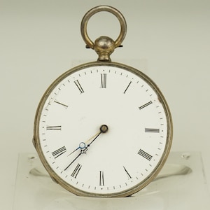 RARE! Solid Silver Pocket Watch Antique Men&#39;s Ladies no fusee duplex chronometer wristwatch repeater chronograph RAR