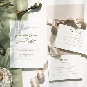 Botanische Traditionelle Hochzeitseinladung, Elegante Traditionelle Hochzeitseinladung, Gartenparty Hochzeitseinladung, BT