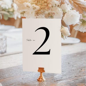 Modern Boho Simple Wedding Table Number Signs Canva Template, Printable 5x7 Table Numbers, Wedding Reception Table Decor, Customizable