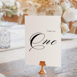 Botanical Classic Wedding Table Number Signs Canva Template, Customizable Printable 5x7 Table Numbers, Wedding Reception Table Decor, BC