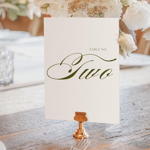 Botanical Traditional Wedding Table Number Signs Canva Template, Printable 5x7 Table Numbers, Wedding Reception Table Decor, Customizable