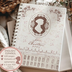 Jane Austen-Planer 2025. Englisch und Spanisch. Datiert. Digitaler Download. Monats- und Tageskalender. Druckbarer Planer 2025. Stolz und Vorurteil.