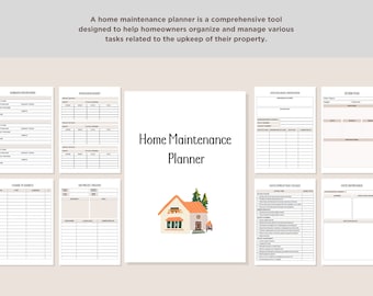 Home Maintenance Planner, Home Harmony,  Maintenance Planner for Stress-Free Property Care, PDF Printable, Instant Download