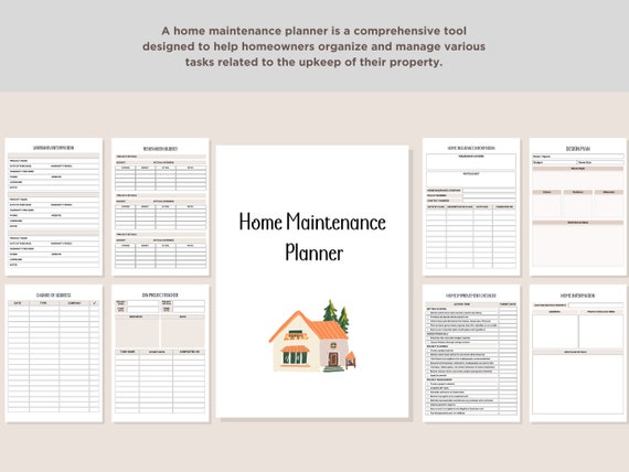 Home Maintenance Planner, Home Harmony,  Maintenance Planner for Stress-Free Property Care, PDF Printable, Instant Download