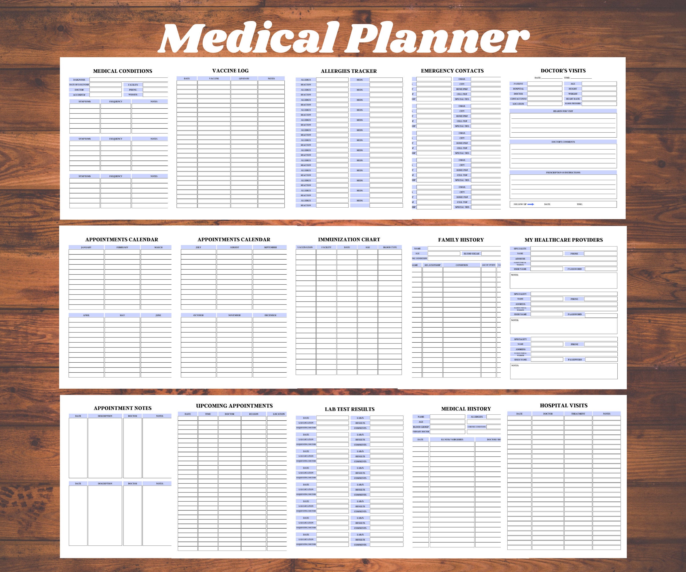 Medical Planner, Instant Download, Medicine Tracker, Medical Binder ...